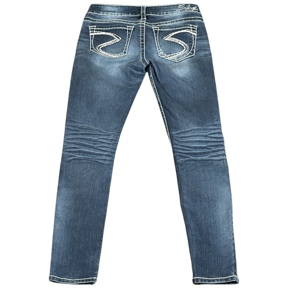 Silver Jeans Womens 28x31 Camden Denim Dark Wash‎ Faded Distressed Western Y2K - Picture 2 of 3